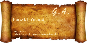 Gosztl Amand névjegykártya