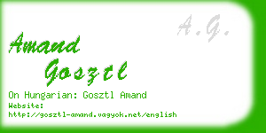 amand gosztl business card